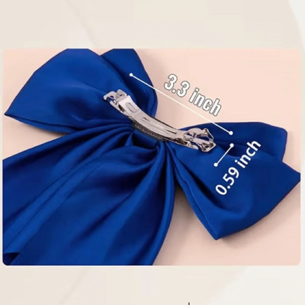 NEW Royal Blue Satin Hair Bow Adult/Youth Size